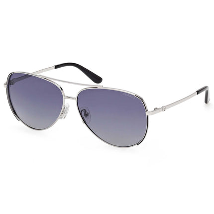Guess Women's Sunglasses - Shiny Light Nickeltin Metal Aviator Frame | GU00193 5810D ,