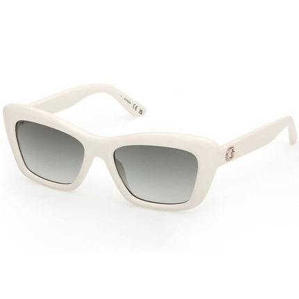 Guess Women's Sunglasses - White Plastic Cat Eye Shape Full Rim Frame | GU00195 5221P ,