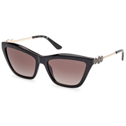 Guess Women's Sunglasses - Dark Havana Plastic Cat Eye Full Rim Frame | GU00199 5652F ,