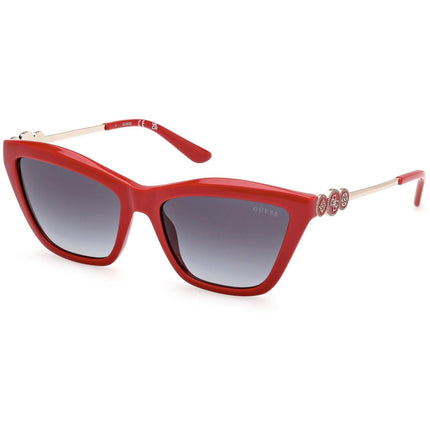 Guess Women's Sunglasses - Shiny Red Plastic Cat Eye Full Rim Frame | GU00199 5666B ,