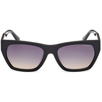 Guess Women's Sunglasses - Shiny Black Plastic Cat Eye Shape Frame | GU00203 H 5601B ,