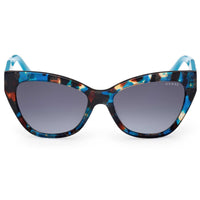 Guess Women's Sunglasses - Shiny Turquoise Acetate Cat Eye Shape Frame | GU00204 5587P ,