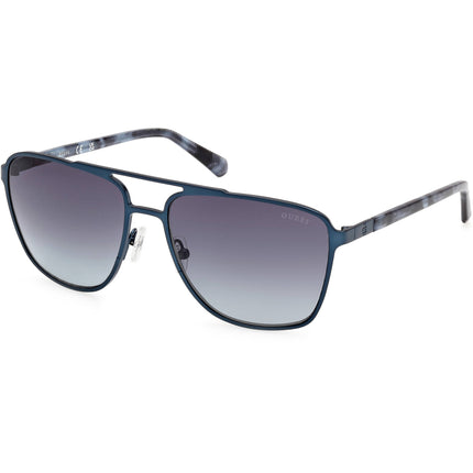 Guess Men's Sunglasses - Matte Blue Metal Navigator Full Rim Frame | GU00210 6091W ,