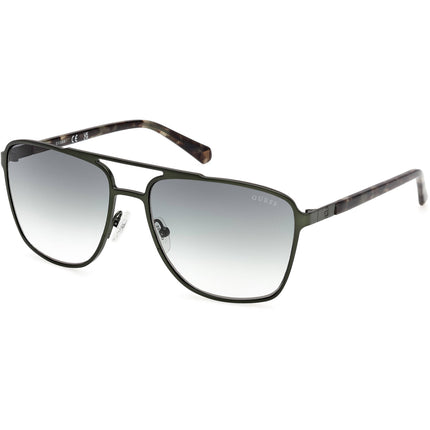 Guess Men's Sunglasses - Matte Dark Green Metal Navigator Shape Frame | GU00210 6097P ,
