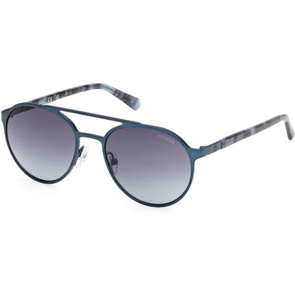 Guess Men's Sunglasses - Matte Blue Metal Oval Shape Full Rim Frame | GU00211 5291W ,