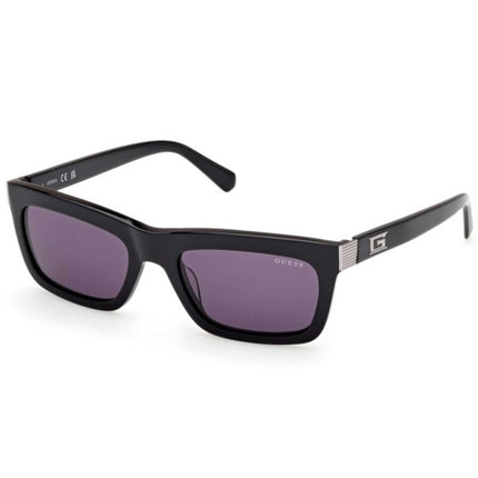 Guess Men's Sunglasses - Shiny Black Plastic Rectangular Shape Frame | GU00212 5501A ,