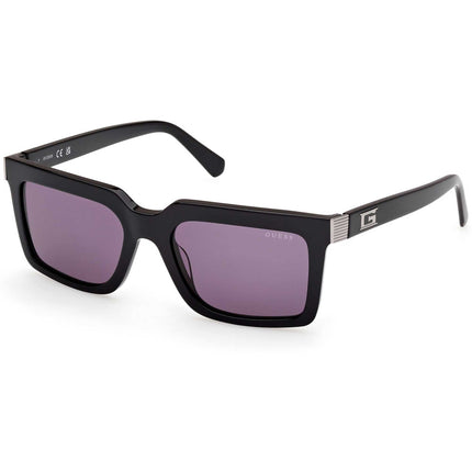 Guess Men's Sunglasses - Shiny Black Acetate Rectangular Shape Frame | GU00213 5501Y ,