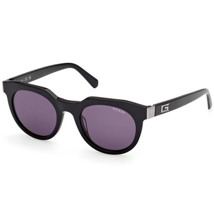 Guess Men's Sunglasses - Shiny Black Acetate Oval Shape Full Rim Frame | GU00214 4901A ,