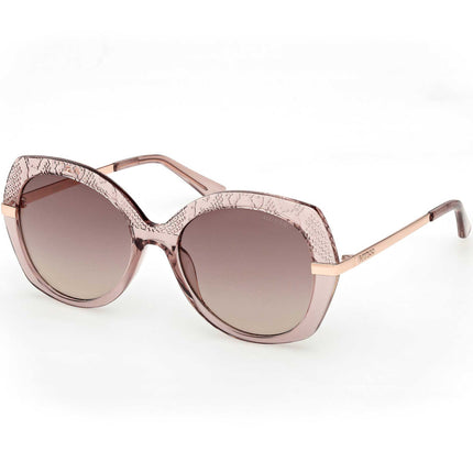 Guess Women's Sunglasses - Shiny Beige Injected Plastic Butterfly | GU00215 5557F ,