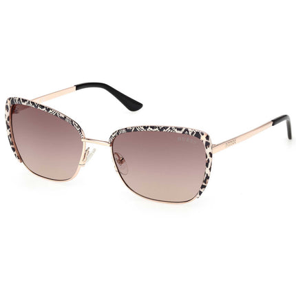 Guess Women's Sunglasses - Shiny Rose Gold Metal Butterfly Shape Frame | GU00218 5728F ,