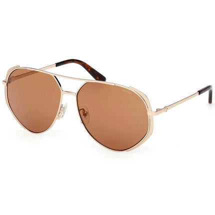 Guess Women's Sunglasses - Gold Metal Aviator Shape Full Rim Frame | GU00219 5932E ,