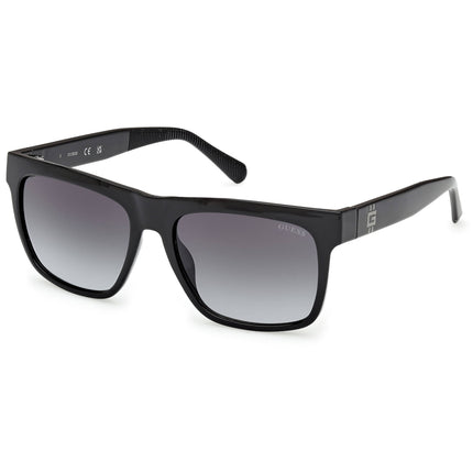 Guess Men's Sunglasses - Shiny Black Plastic Rectangular Shape Frame | GU00222 5701B ,