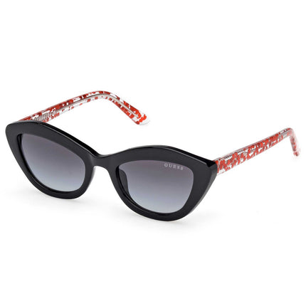Guess Girl's Sunglasses - Shiny Black Plastic Cat Eye Full Rim Frame | GU00229 4701B ,