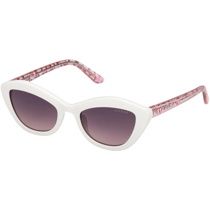Guess Girl's Sunglasses - White Plastic Cat Eye Shape Full Rim Frame | GU00229 4721B ,