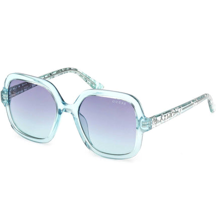 Guess Girl's Sunglasses - Shiny Turquoise Square Full Rim Frame | GU00230 4887W ,