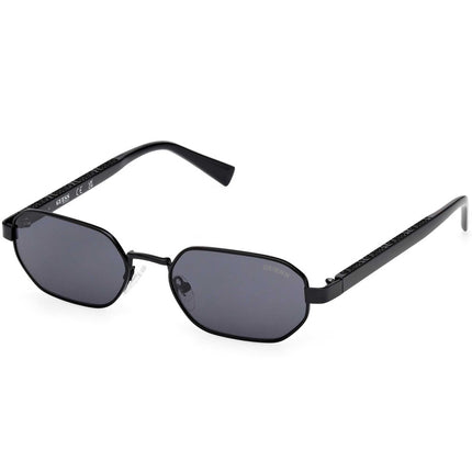 Guess Unisex Sunglasses - Shiny Black Metal Geometric Full Rim Frame | GU00231 5301A ,