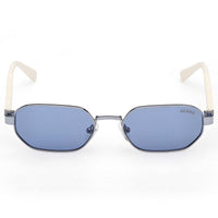 Guess Unisex Sunglasses - Shiny Light Blue Metal Geometric Shape Frame | GU00231 5384V ,