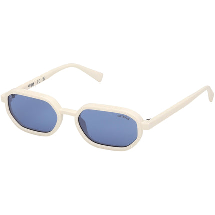 Guess Unisex Sunglasses - White Injected Plastic Geometric Shape Frame | GU00233 5321V ,