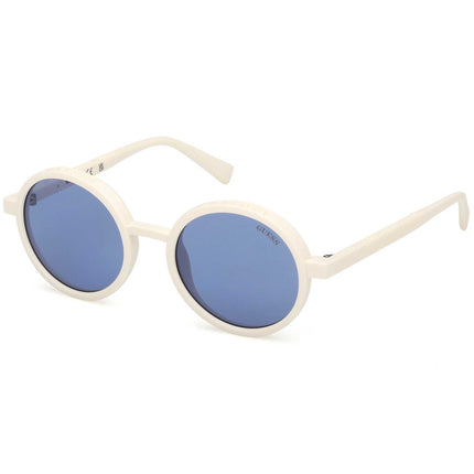 Guess Unisex Sunglasses - White Acetate Round Shape Full Rim Frame | GU00234 5021V ,