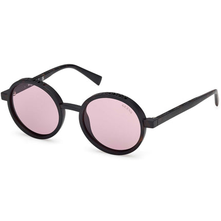 Guess Unisex Sunglasses - Dark Havana Acetate Round Full Rim Frame | GU00234 5052Y ,