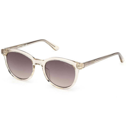 Guess Unisex Sunglasses - Shiny Beige Acetate Oval Full Rim Frame | GU00235 4657F ,