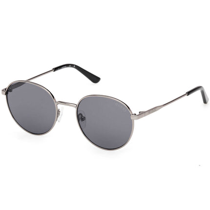 Guess Unisex Sunglasses - Shiny Gunmetal Metal Round Full Rim Frame | GU00237 4808A ,