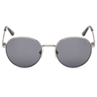 Guess Unisex Sunglasses - Shiny Gunmetal Metal Round Full Rim Frame | GU00237 4808A ,
