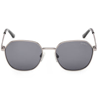 Guess Unisex Sunglasses - Shiny Gunmetal Metal Geometric Shape Frame | GU00238 4908A ,