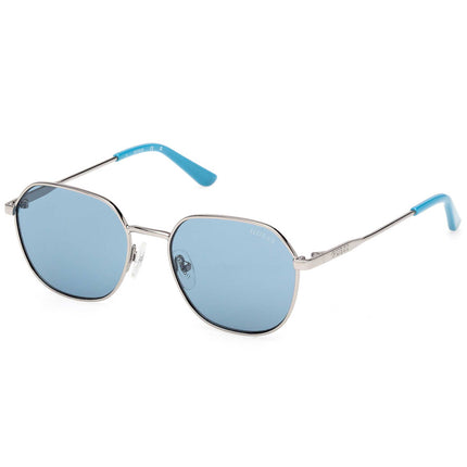 Guess Unisex Sunglasses - Shiny Light Nickeltin Metal Geometric Frame | GU00238 4910V ,