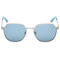 Guess Unisex Sunglasses - Shiny Light Nickeltin Metal Geometric Frame | GU00238 4910V ,