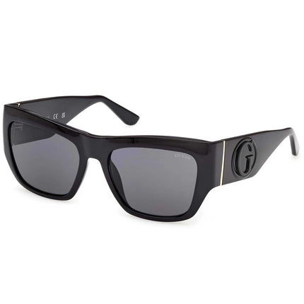 Guess Women's Sunglasses - Shiny Black Acetate Cat Eye Full Rim Frame | GU00252 5401A ,