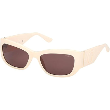 Guess Women's Sunglasses - Ivory Injected Plastic Rectangular Full Rim | GU00253 5625Y ,