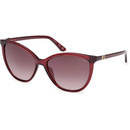 Guess Women's Sunglasses - Shiny Bordeaux Injected Plastic Cat Eye | GU00256 5869F ,