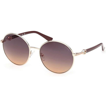Guess Women's Sunglasses - Shiny Rose Gold Metal Round Full Rim Frame | GU00260 5628B ,