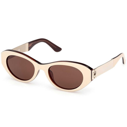 Guess Women's Sunglasses - Ivory Plastic Oval Shape Full Rim Frame | GU00261 H 5225E ,