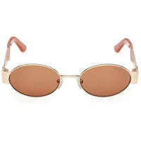 Guess Women's Sunglasses - Gold Metal Oval Full Rim Frame Brown Lens | GU00262 5032E ,