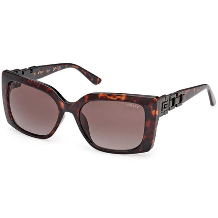 Guess Women's Sunglasses - Dark Havana Plastic Butterfly Shape Frame | GU00265 H 5552F ,