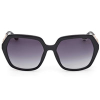 Guess Women's Sunglasses - Shiny Black Acetate Geometric Shape Frame | GU00267 5701B ,