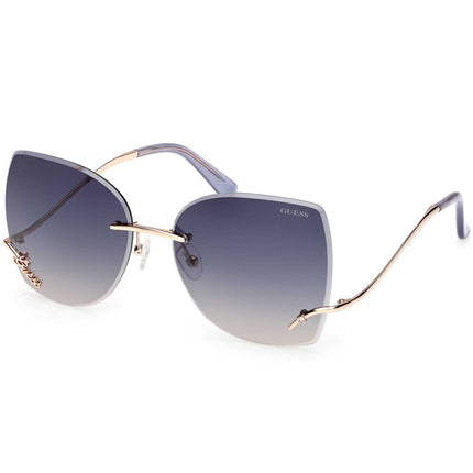 Guess Women's Sunglasses - Shiny Rose Gold Metal Butterfly Shape Frame | GU00269 6028B ,
