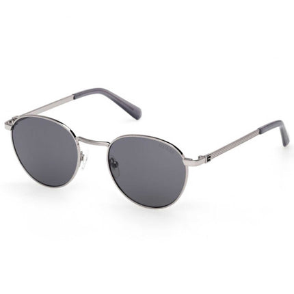 Guess Men's Sunglasses - Shiny Gunmetal Metal Oval Full Rim Frame | GU00272 5108A ,