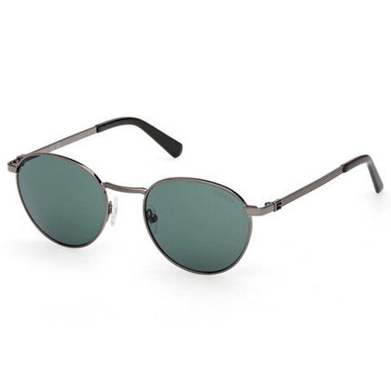 Guess Men's Sunglasses - Shiny Gunmetal Metal Oval Full Rim Frame | GU00272 5108N ,