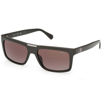 Guess Men's Sunglasses - Shiny Dark Green Acetate Rectangular Full Rim | GU00274 5696F ,
