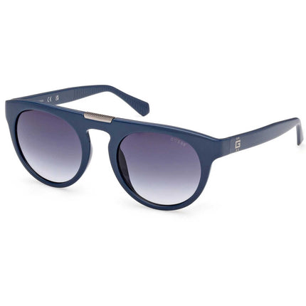 Guess Men's Sunglasses - Shiny Blue Plastic Oval Shape Full Rim Frame | GU00275 5290W ,
