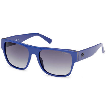 Guess Men's Sunglasses - Shiny Blue Plastic Square Full Rim Frame | GU00277 5890B ,