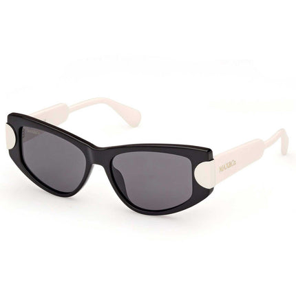 Max & Co. Women's Sunglasses - Shiny Black Injected Plastic Cat Eye | MO0107 5301A ,