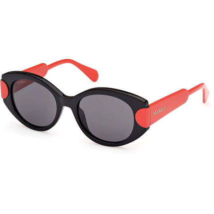Max & Co. Women's Sunglasses - Shiny Black Acetate Oval Full Rim Frame | MO0108 5101A ,