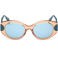 Max & Co. Women's Sunglasses - Shiny Light Brown Acetate Oval Full Rim | MO0108 5145N ,