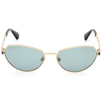 Max & Co. Women's Sunglasses - Shiny Deep Gold Metal Oval Shape Frame | MO0111 5530N ,
