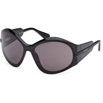 Max & Co. Women's Sunglasses - Shiny Black Injected Plastic Cat Eye | MO0113 0001A ,