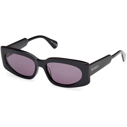 Max & Co. Women's Sunglasses - Shiny Black Acetate Cat Eye Shape Frame | MO0114 5501A ,
